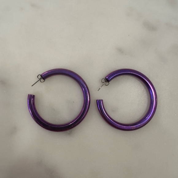 Stephanie Gottlieb Purple Tube Electric Hoops - Picture 1 of 3